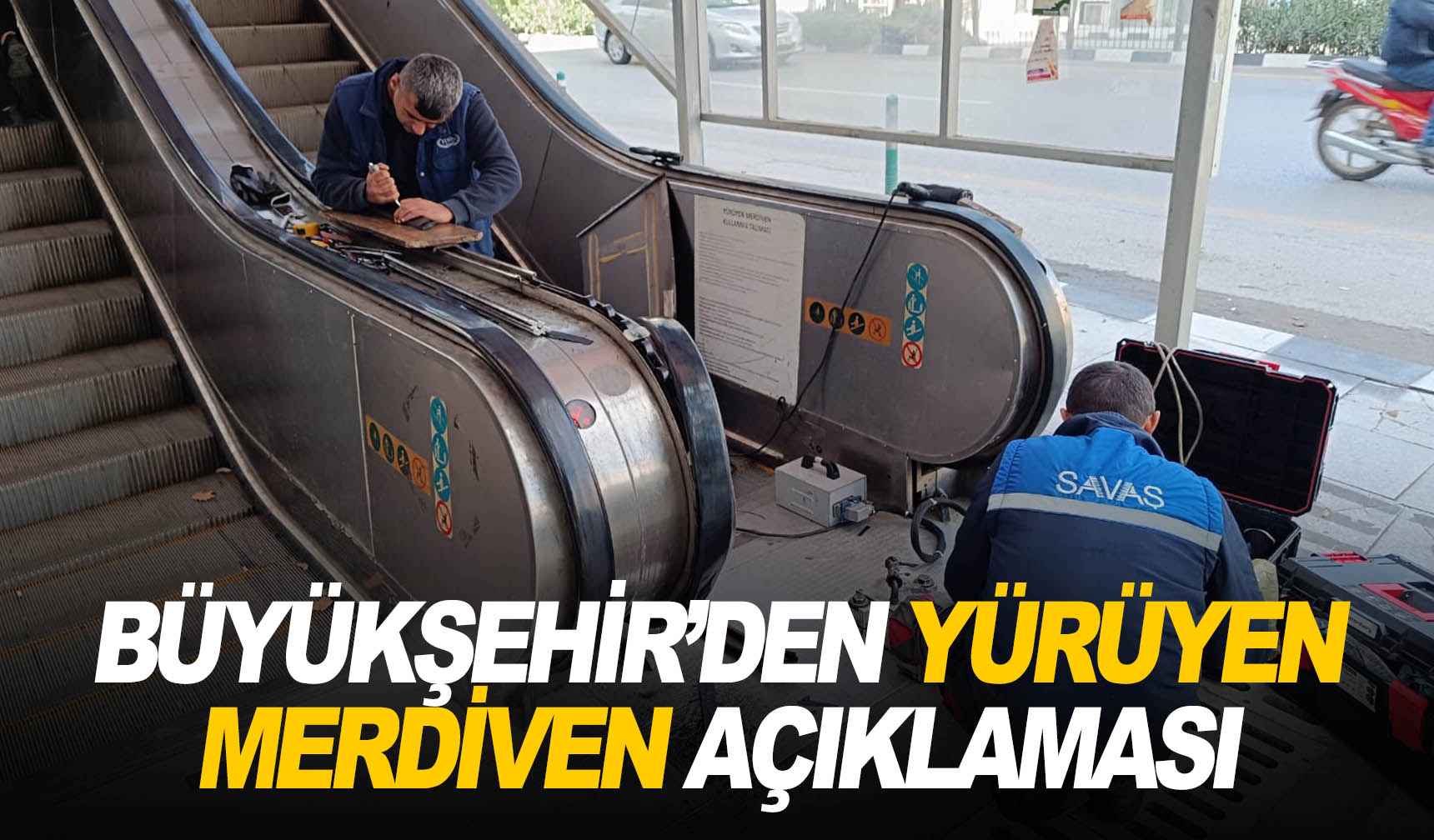 Mimar Sinan Bulvarındaki yürüyen merdiven açıklaması Manisa Kulis