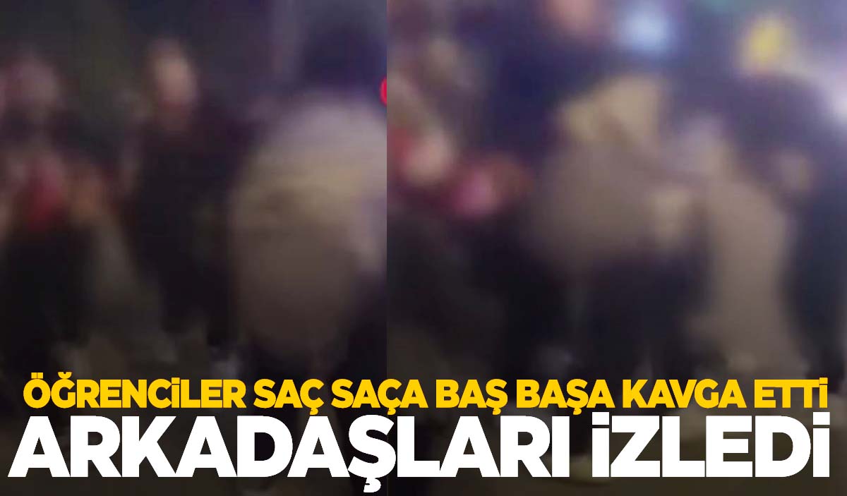 Kız öğrenciler kavga etti Arkadaşları ayırmak yerine izledi Manisa