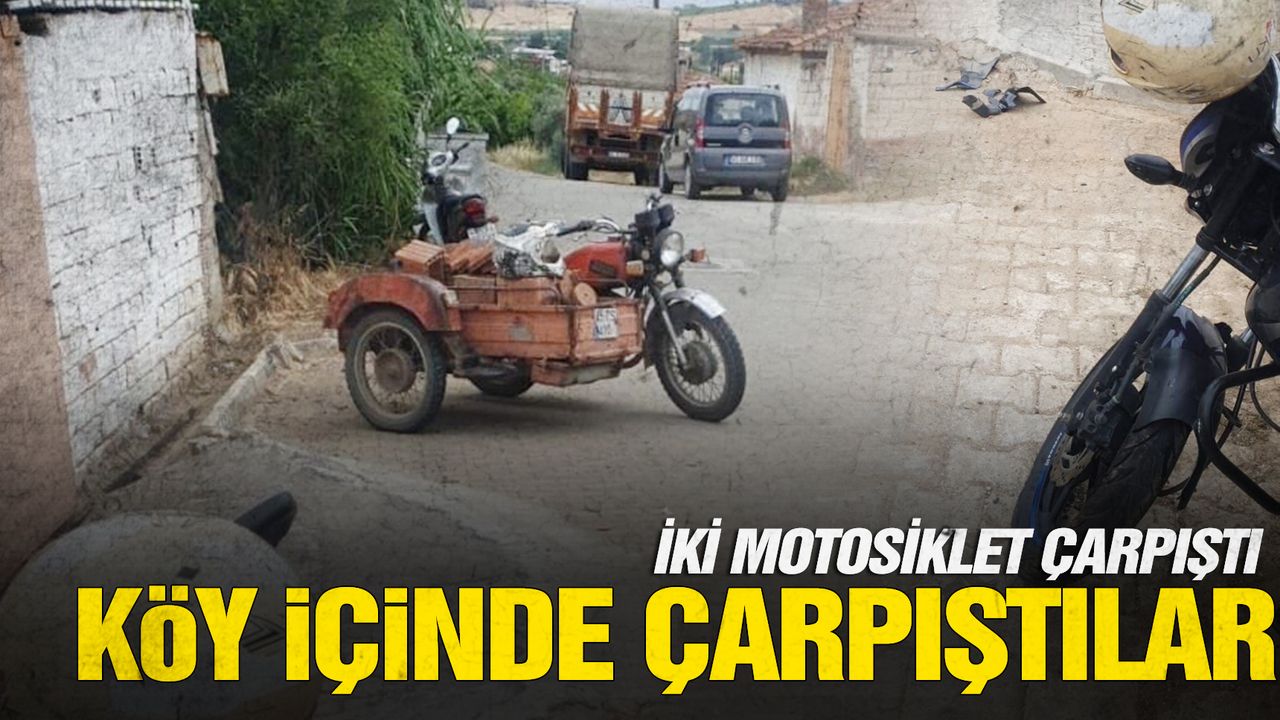 Köy içinde iki motosiklet çarpıştı: 2 yaralı