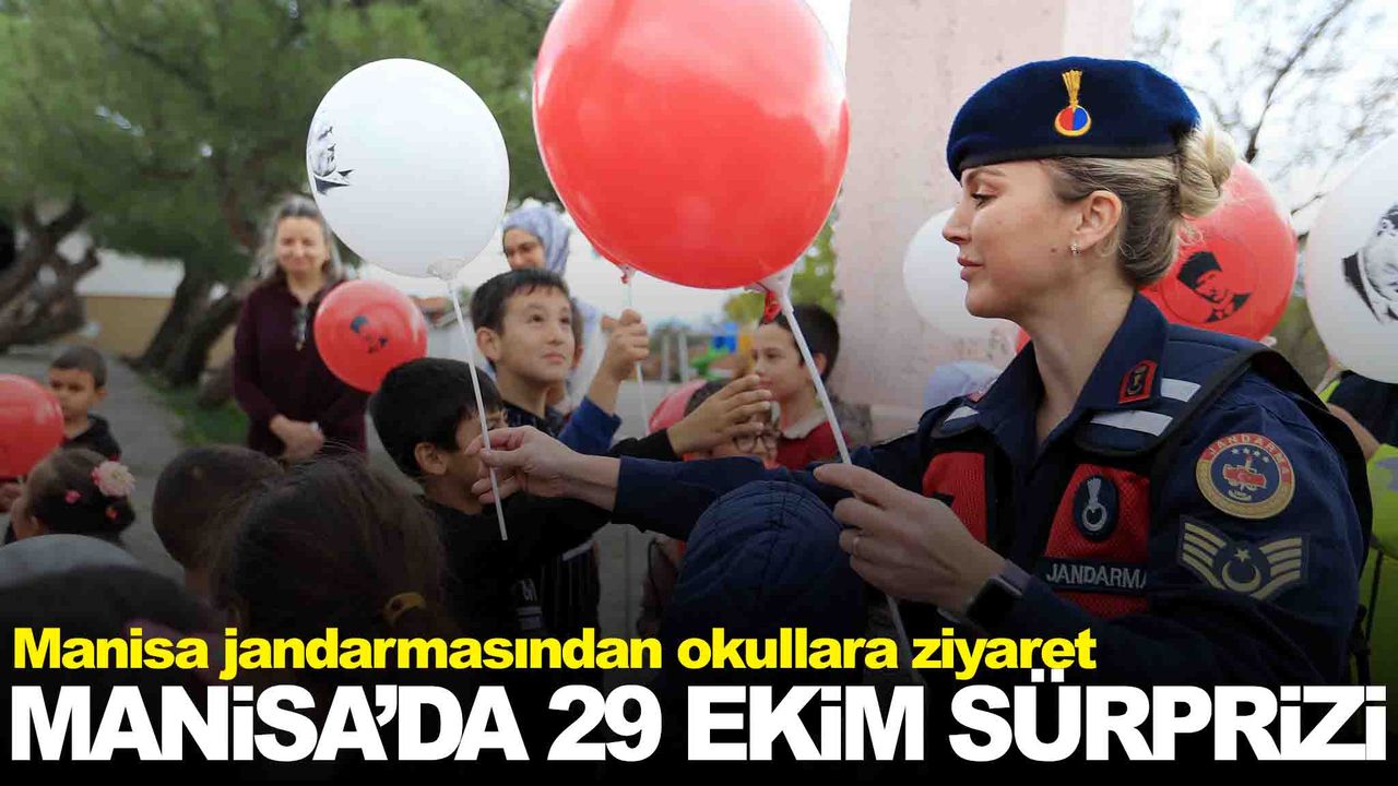 Manisa’da jandarmadan miniklere Cumhuriyet Bayramı sürprizi