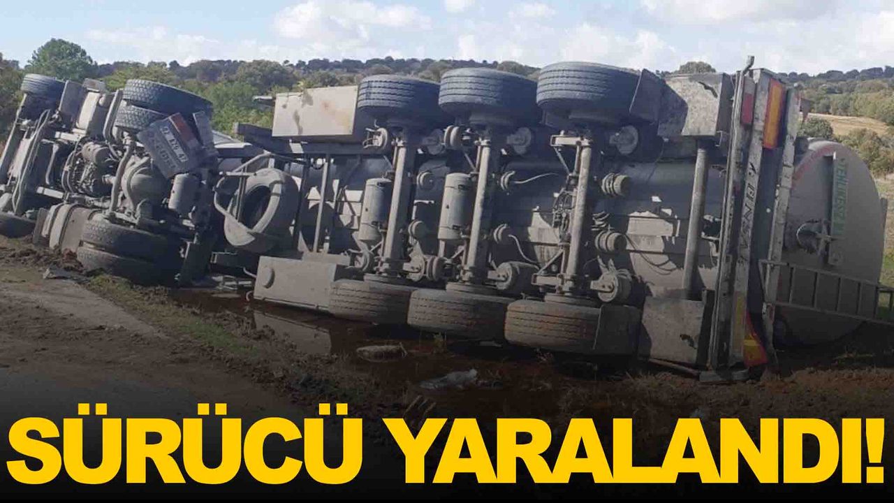 Ege’de kaza… Tır yan yattı