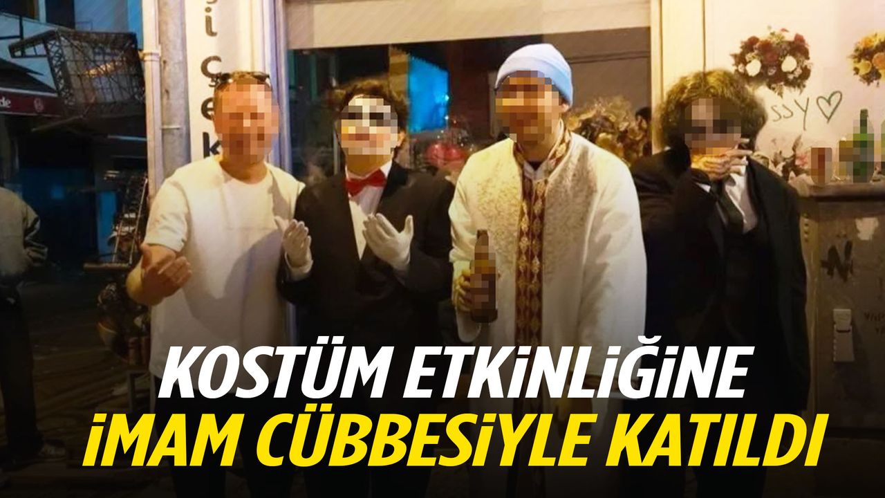 Kostüm etkinliğine imam cübbesiyle katıldı