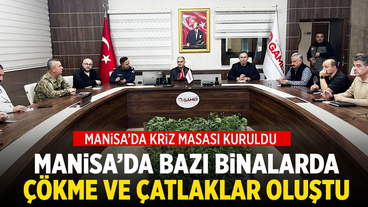 Manisa'da bazı binalarda çökme ve çatlak oluştu