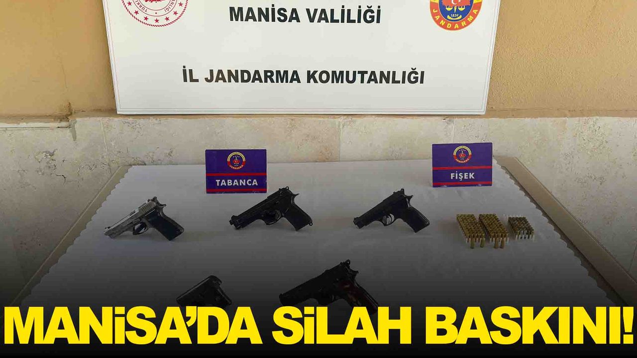 Manisa’da ruhsatsız silah baskını! 5 tabanca 139 fişek ele geçirildi
