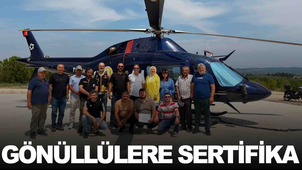 Yangın gönüllüleri sertifikalarını aldı