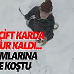 Kar nedeniyle iletişim kurulamayan yaşlı çiftin yardımına drone yetişti