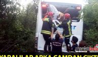 Manisa’da yolcu otobüsü şarampole yuvarlandı