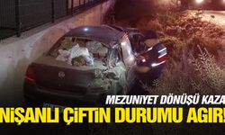 Manisa’da nişanlı çift mezuniyet dönüşü trafik kazasında yaralandı