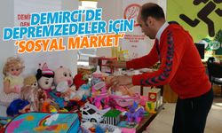 Demirci'de depremzedeler için sosyal market oluşturuldu
