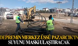 Manisa ekibi Pazarcık'ta konteyner kente su ulaştırmaya çalışıyor