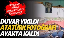 Duvar yıkıldı Atatürk fotoğrafı ayakta kaldı