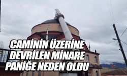 Fırtına caminin minaresini yıktı