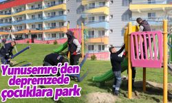 Depremzede çocuklar için oyun parkı