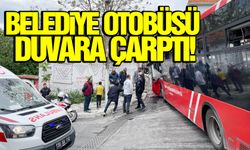 İzmir’de kaza! Belediye otobüsü duvara çarptı!