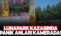 Lunaparktaki dev salıncak ağaç dallarına takıldı! O anlar kameraya böyle yansıdı…