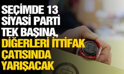 Seçimde 13 siyasi parti tek başına, diğerleri ittifak çatısında yarışacak