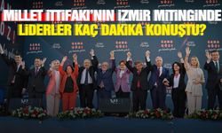 İzmir mitinginde liderler kaç dakika konuştu?