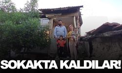 Evleri yıkılan aile çocukları ile sokakta kaldı