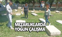 Mezarlıklarda yoğun çalışma