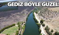 Gediz Nehri yükseldi… Ortaya harika manzaralar çıktı!