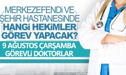 09.08.2023 Şehir Hastanesi ve Merkezefendi Hastanesi’nde hangi doktorlar görev yapacak?