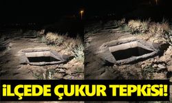 İlçe halkı açık bırakılan çukura tepkili!
