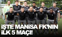 İşte Manisa FK’nın ilk 5 maçı!