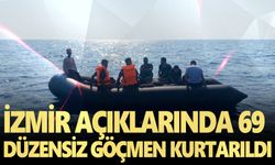 İzmir açıklarında 69 düzensiz göçmen kurtarıldı