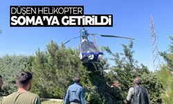 Afyon'da düşen helikopter Soma'ya getirildi