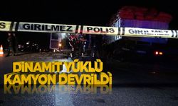 Bursa-İzmir yolunda dinamit yüklü kamyon devrildi