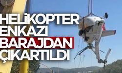 Düşen helikopterin enkazı kıyıya çıkartıldı  