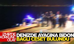 İzmir'de denizde ayağına bidon bağlı erkek cesedi bulundu
