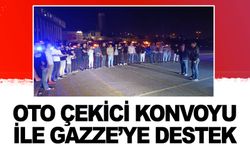 İzmir’de oto çekici konvoyu İsrail’i kınadı