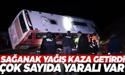 Kayseri'de yolcu otobüsü devrildi!