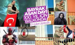 Bayrak Asan Dayı kimdir? 100. yıl için balkona çıkan Bayrak Asan Dayı fotoğrafları...