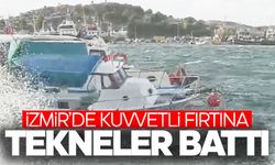 İzmir Foça'da fırtına balıkçı teknelerini batırdı