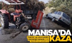 Manisa Selendi'de traktör otomobil ile çarpıştı: 7 yaralı