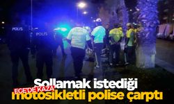 Sollamak istediği motosikletli polise çarptı: 2 yaralı