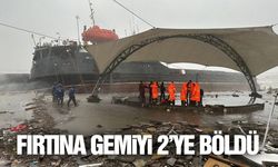 Türkiye'de yaşandı... Fırtına gemiyi ikiye böldü