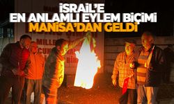 Manisa'da İsrail bayrağı yakıldı!