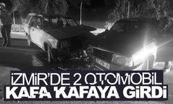 İzmir'de otomobiller kafa kafaya çarpıştı: 3 yaralı