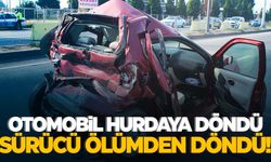 Manisa’da kaza… Otomobil sürücüsü ölümden döndü!