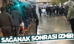 İzmir'de sağanak yağış ilginç görüntülere neden oldu  