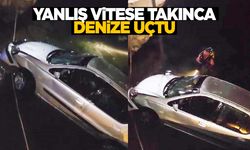 Vitesleri karıştırınca denize uçtu  