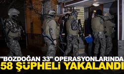 11 ilde gerçekleştirilen "Bozdoğan 33" Operasyonlarında 58 şüpheli yakalandı