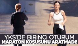 Manisa’da maratona koşar gibi sınava koştular!