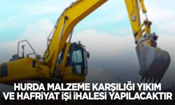 Turgutlu Belediyesi hurda malzeme karşılığı yıkım ve hafriyat işi yaptıracak