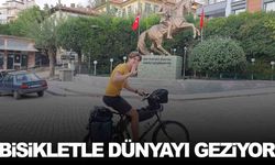 Bisikletiyle dünyayı geziyor… Manisa’ya da geldi