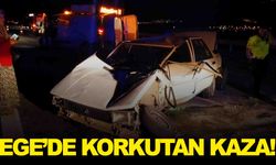 Ege’de korkutan kaza… Otomobil ticari araçla çarpıştı!