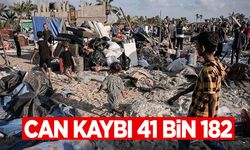 Gazze'de can kaybı 41 bin 182'ye yükseldi